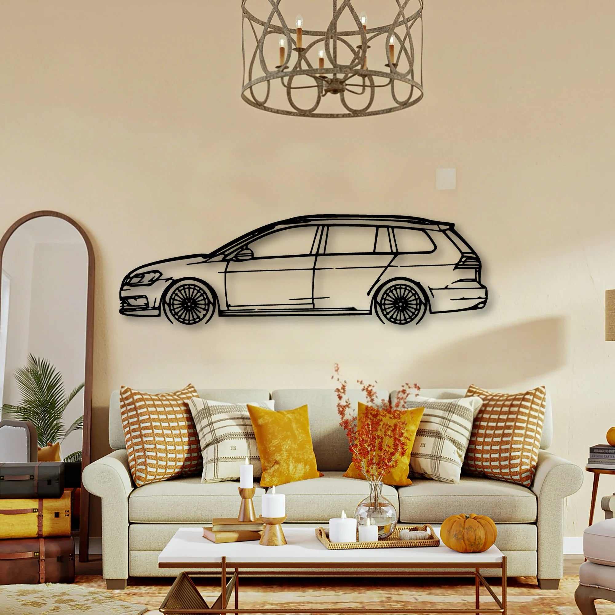 Golf 7 Wagon Classic Silhouette Metal Wall Art - Tinvibe