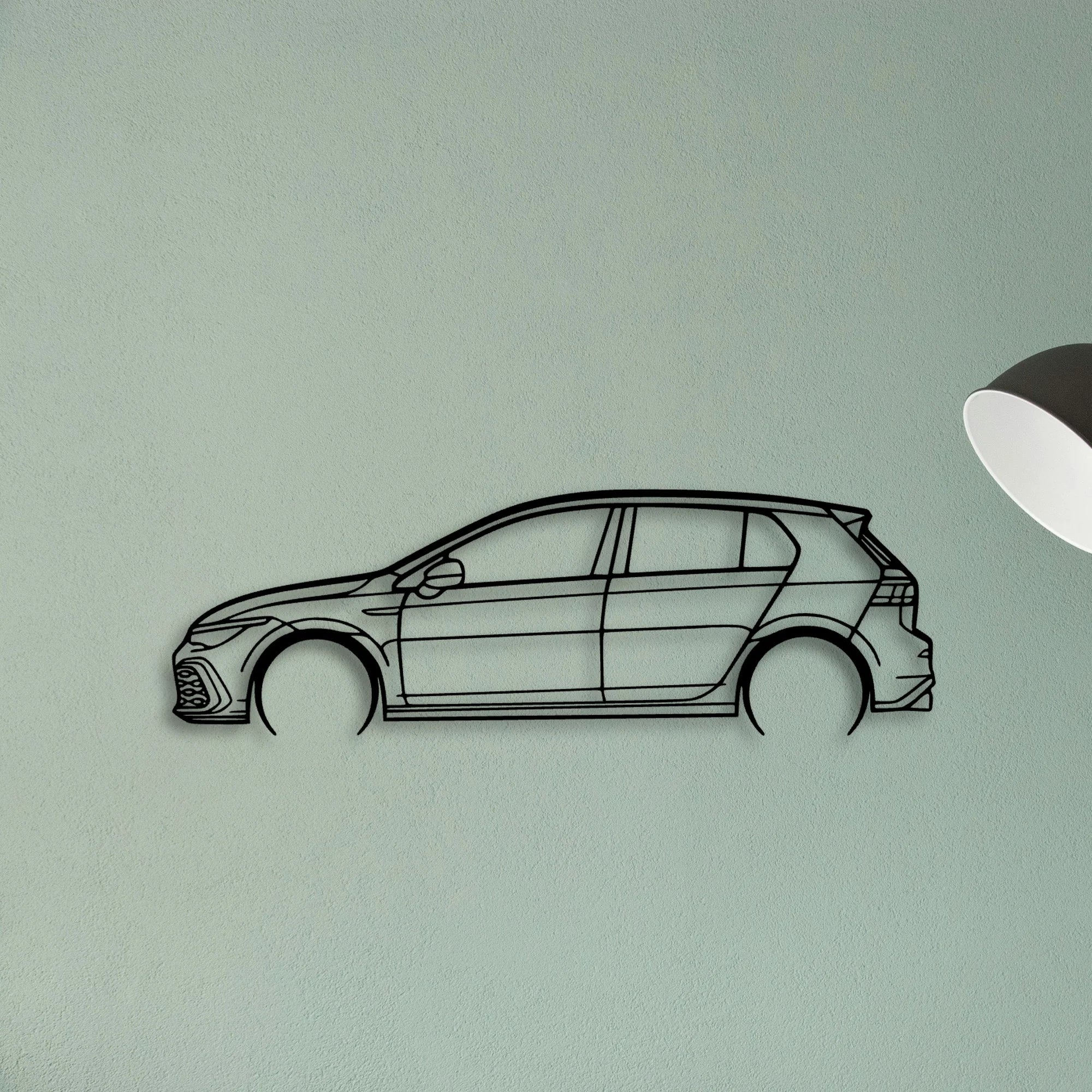 Golf 8 GTI Classic Silhouette Metal Wall Art - Tinvibe