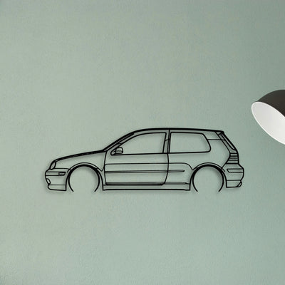 Golf GTI MK4 2 Classic Silhouette Metal Wall Art - Tinvibe