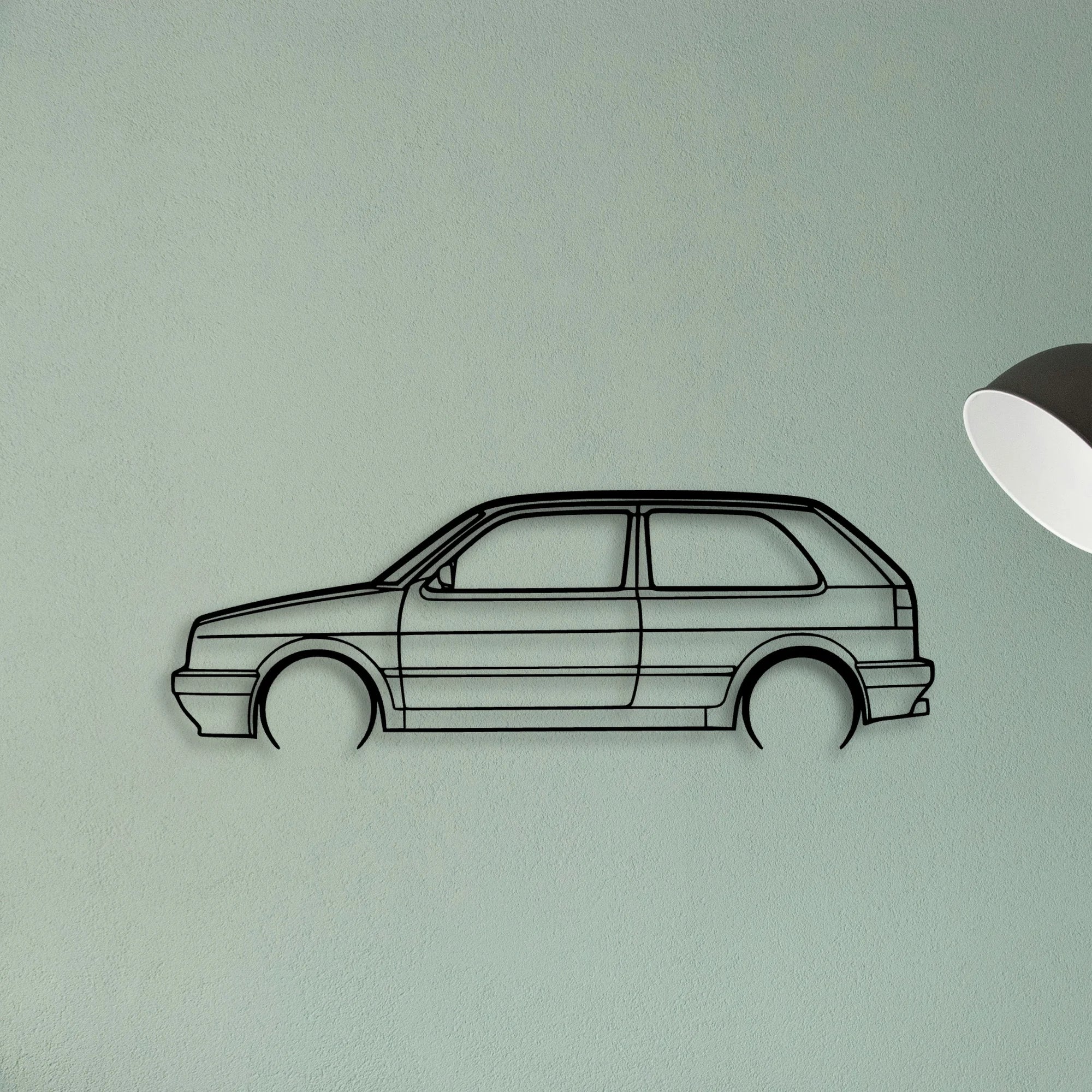 Golf MK2 GTI 2 Classic Silhouette Metal Wall Art - Tinvibe