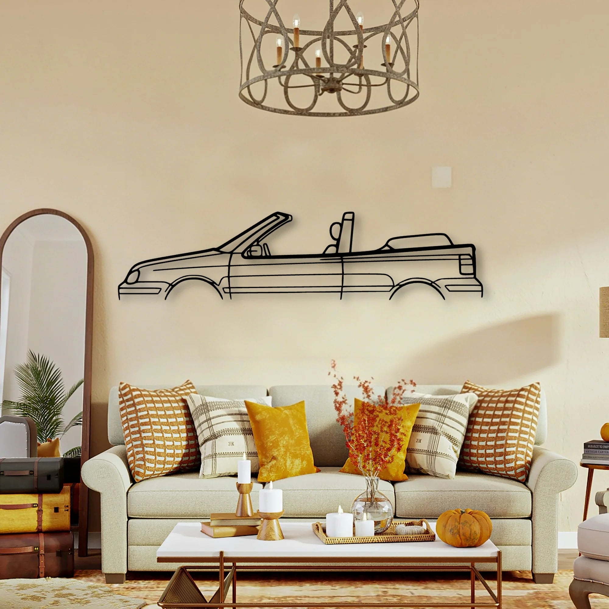 Golf MK4 Cabrio Classic Silhouette Metal Wall Art - Tinvibe