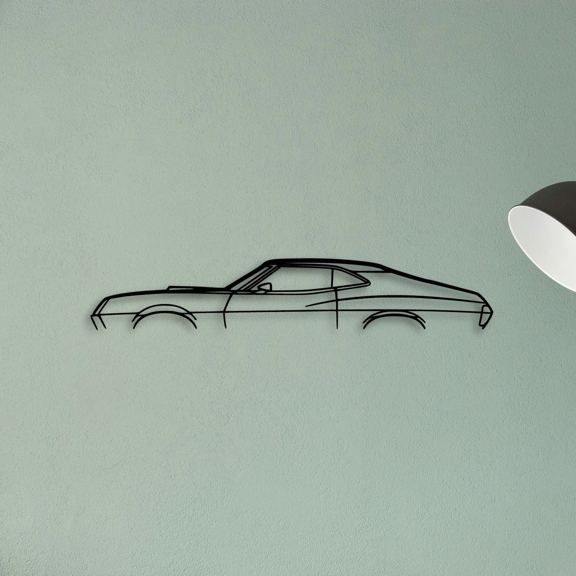 Gran Torino Sport 1972 Classic Silhouette Metal Wall Art - Tinvibe