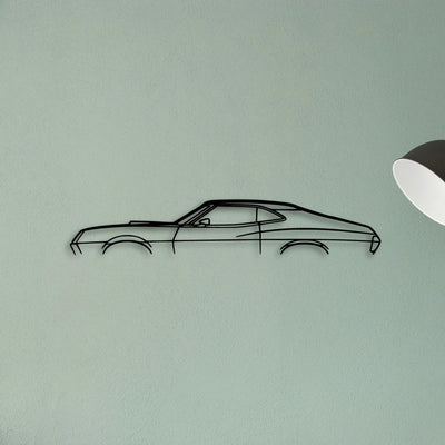 Gran Torino Sport 1972 Classic Silhouette Metal Wall Art - Tinvibe