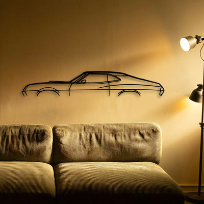 Gran Torino Sport 1972 Classic Silhouette Metal Wall Art - Tinvibe