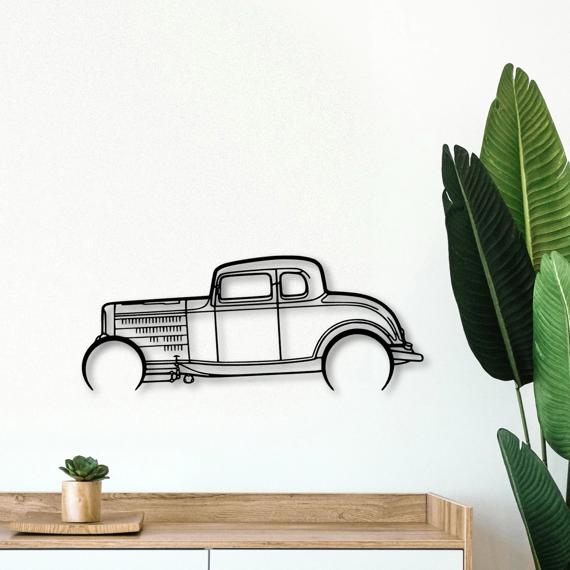 Highboy Coupe 1932 Classic Silhouette Metal Wall Art - Tinvibe