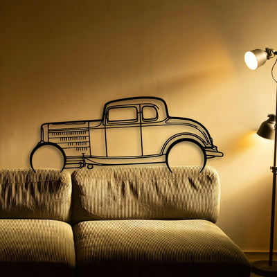 Highboy Coupe 1932 Classic Silhouette Metal Wall Art - Tinvibe
