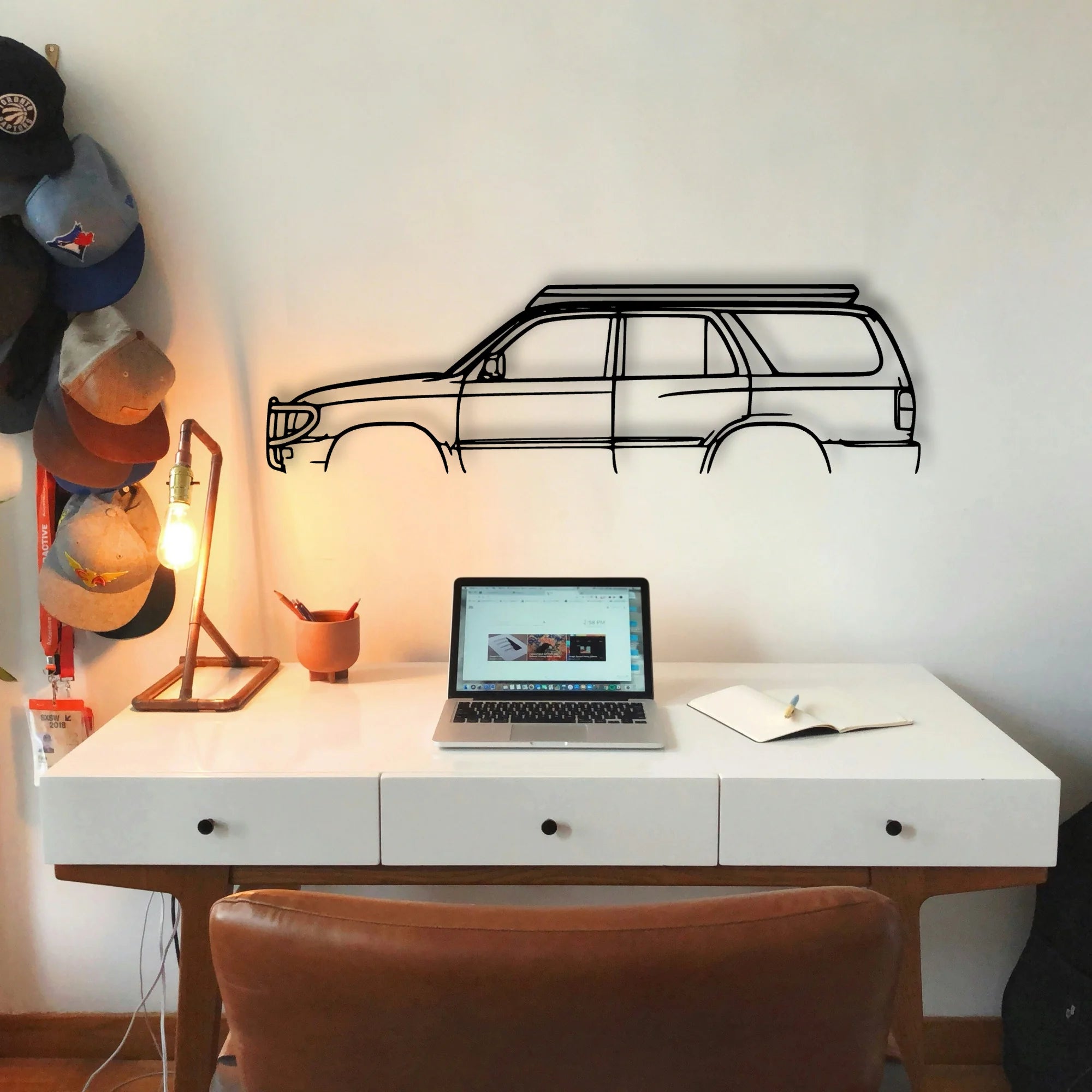 Hilux Surf 1996 Classic Silhouette Metal Wall Art - Tinvibe