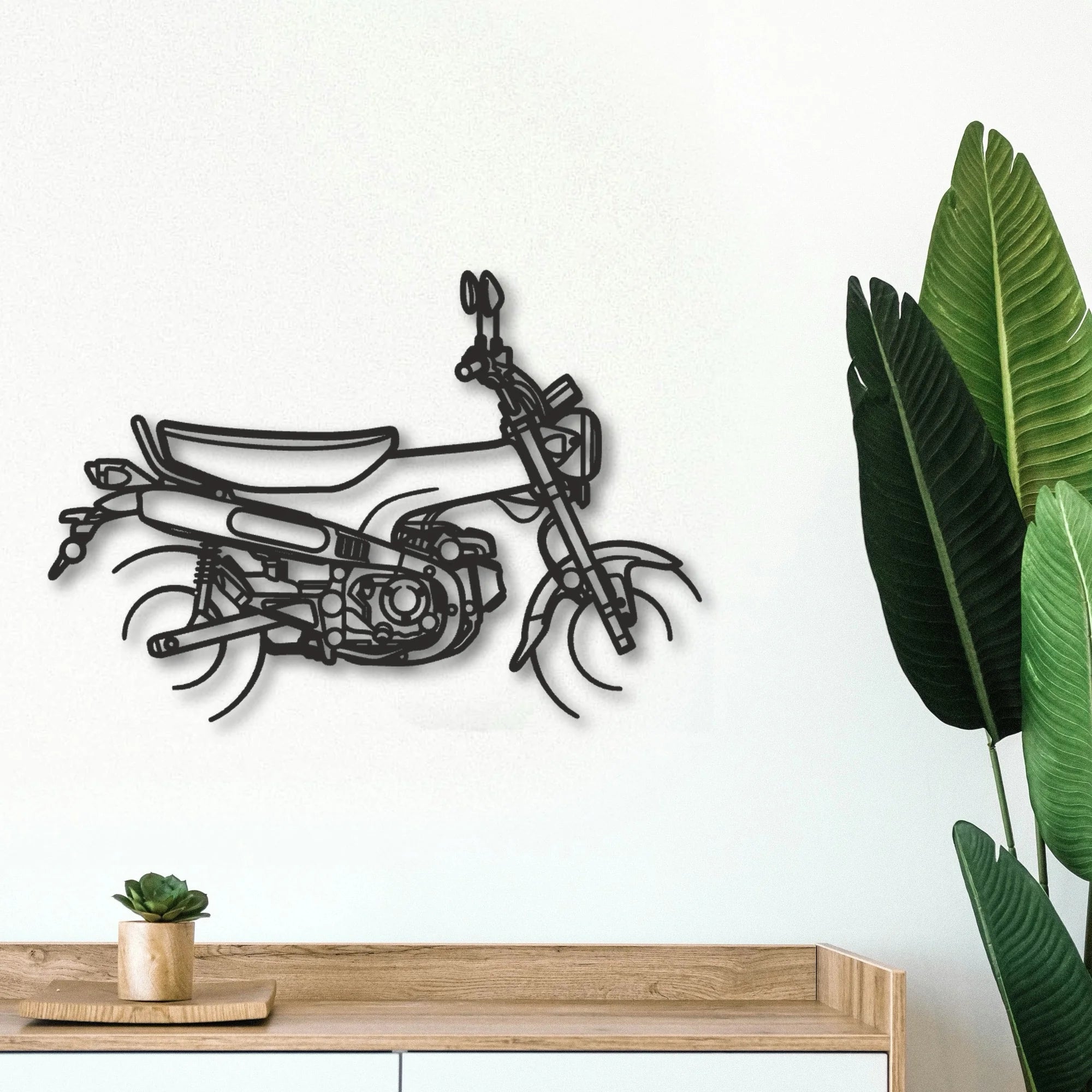 Honda Dax 125 Classic Motorcycle Silhouette Metal Wall Art - Tinvibe