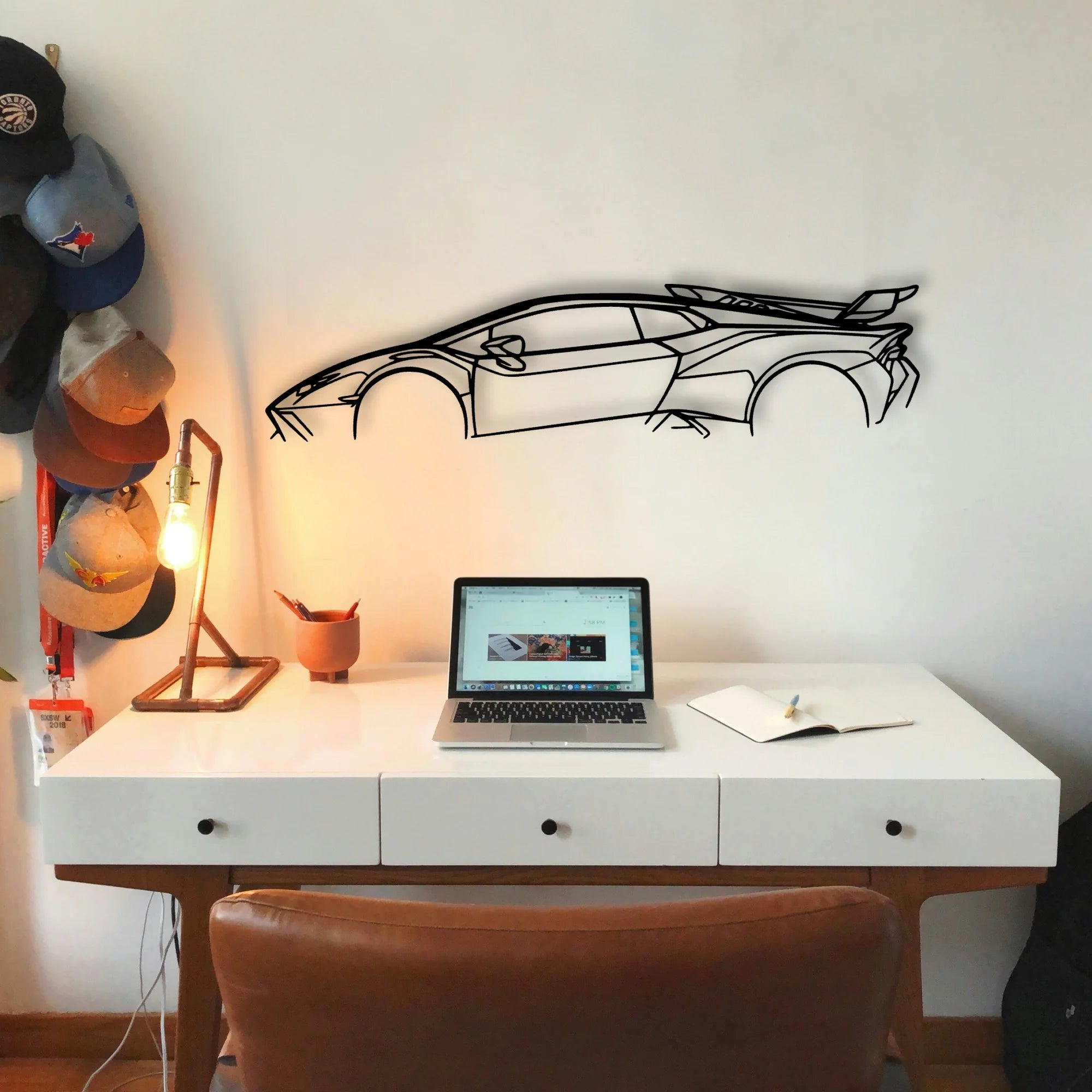 Huracan STO Classic Silhouette Metal Wall Art - Tinvibe