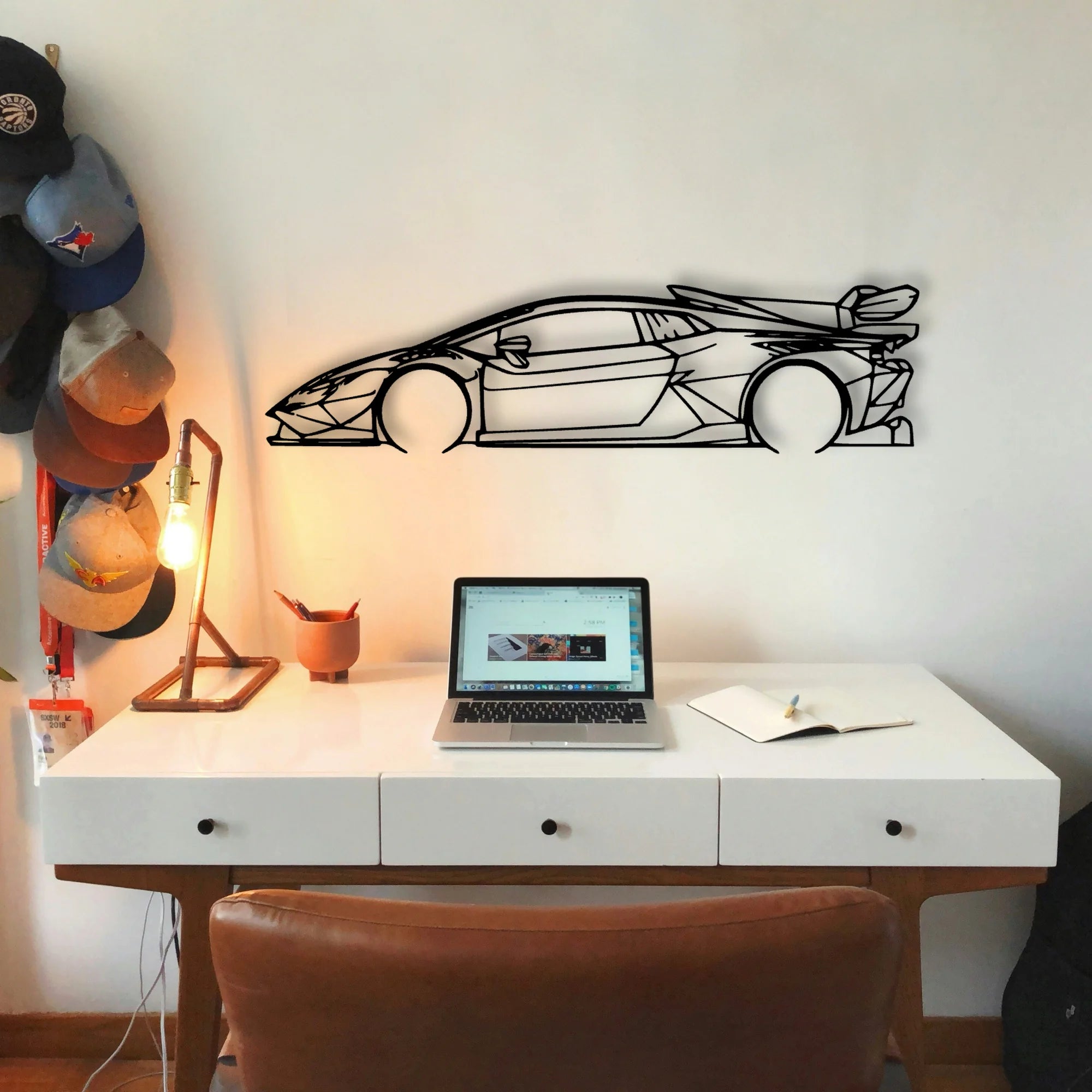 Huracan Super Trofeo EVO2 Classic Silhouette Metal Wall Art - Tinvibe