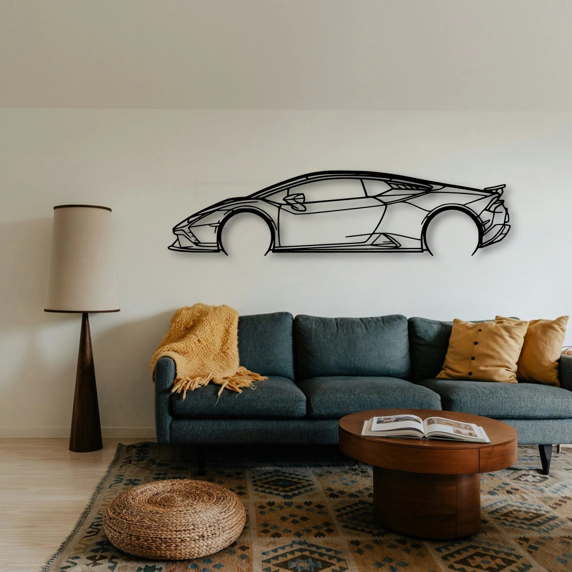 Huracan Tecnica 2023 Classic Silhouette Metal Wall Art - Tinvibe