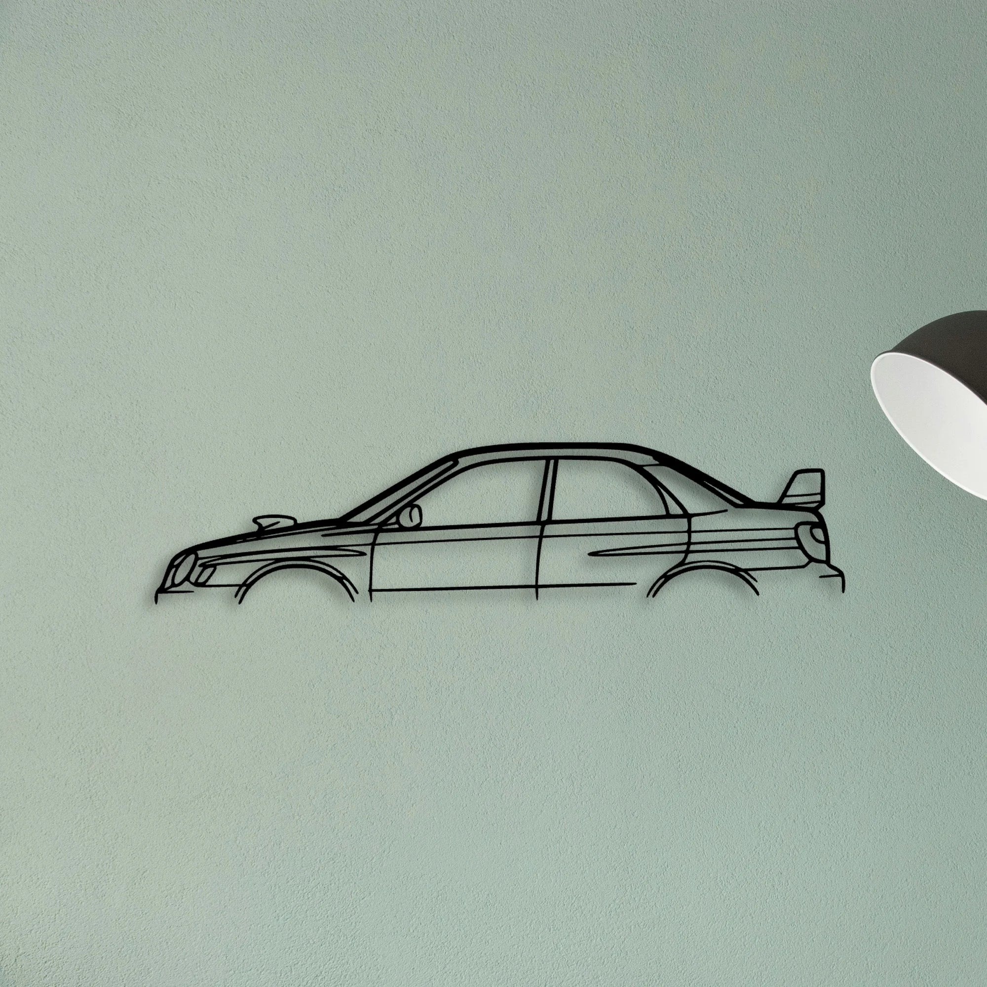 Impreza WRX STI 2002 Classic Silhouette Metal Wall Art - Tinvibe
