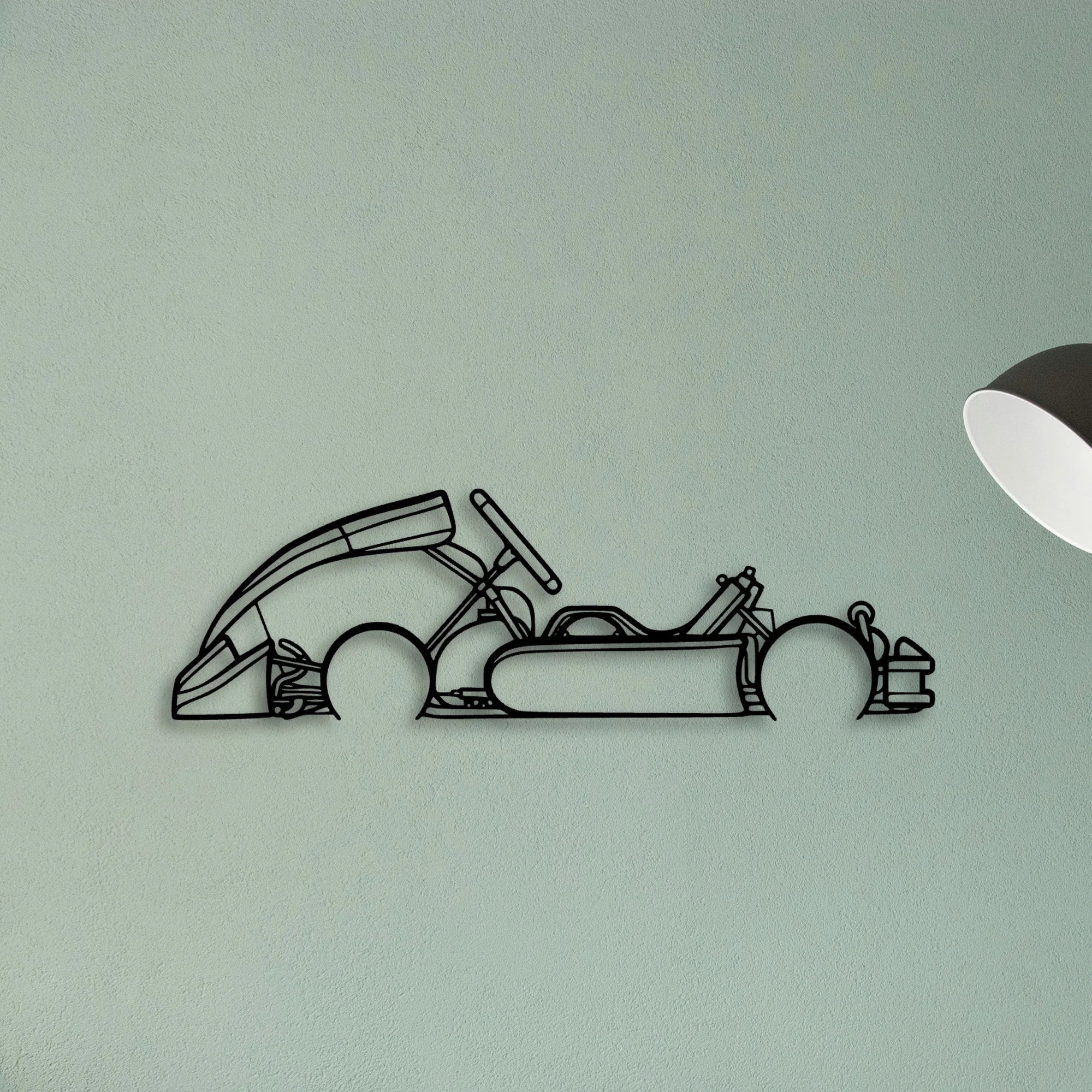 Junior Kart Classic Silhouette Metal Wall Art - Tinvibe