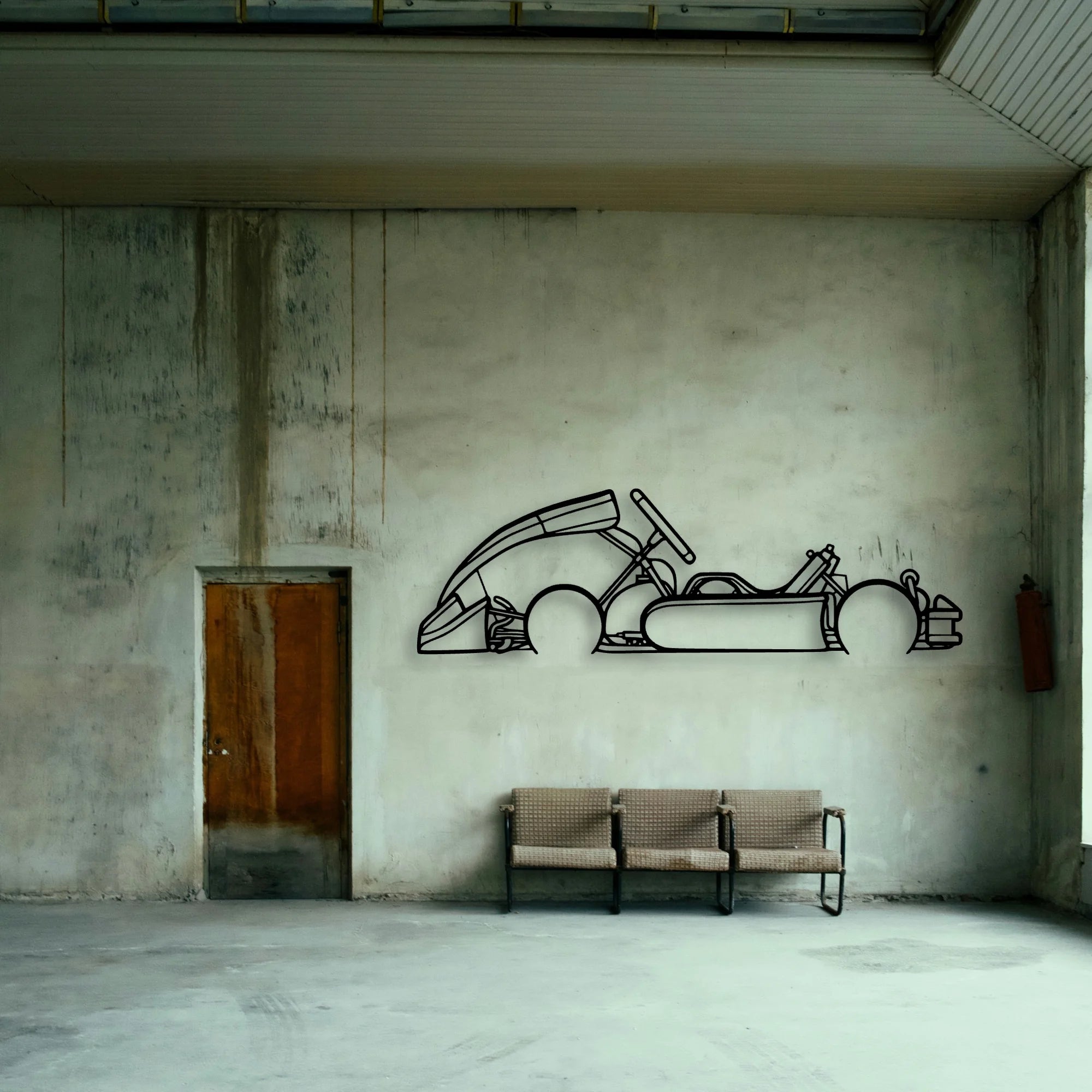 Junior Kart Classic Silhouette Metal Wall Art - Tinvibe