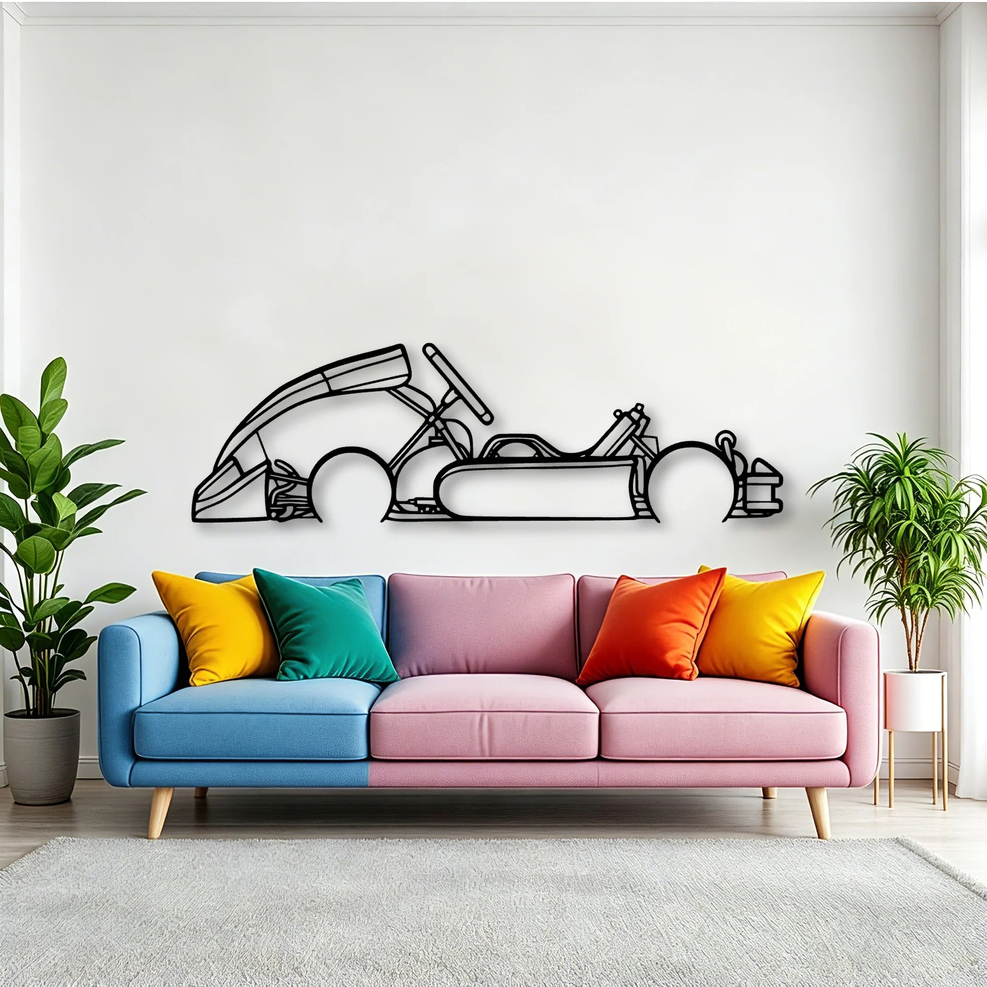Junior Kart Classic Silhouette Metal Wall Art - Tinvibe