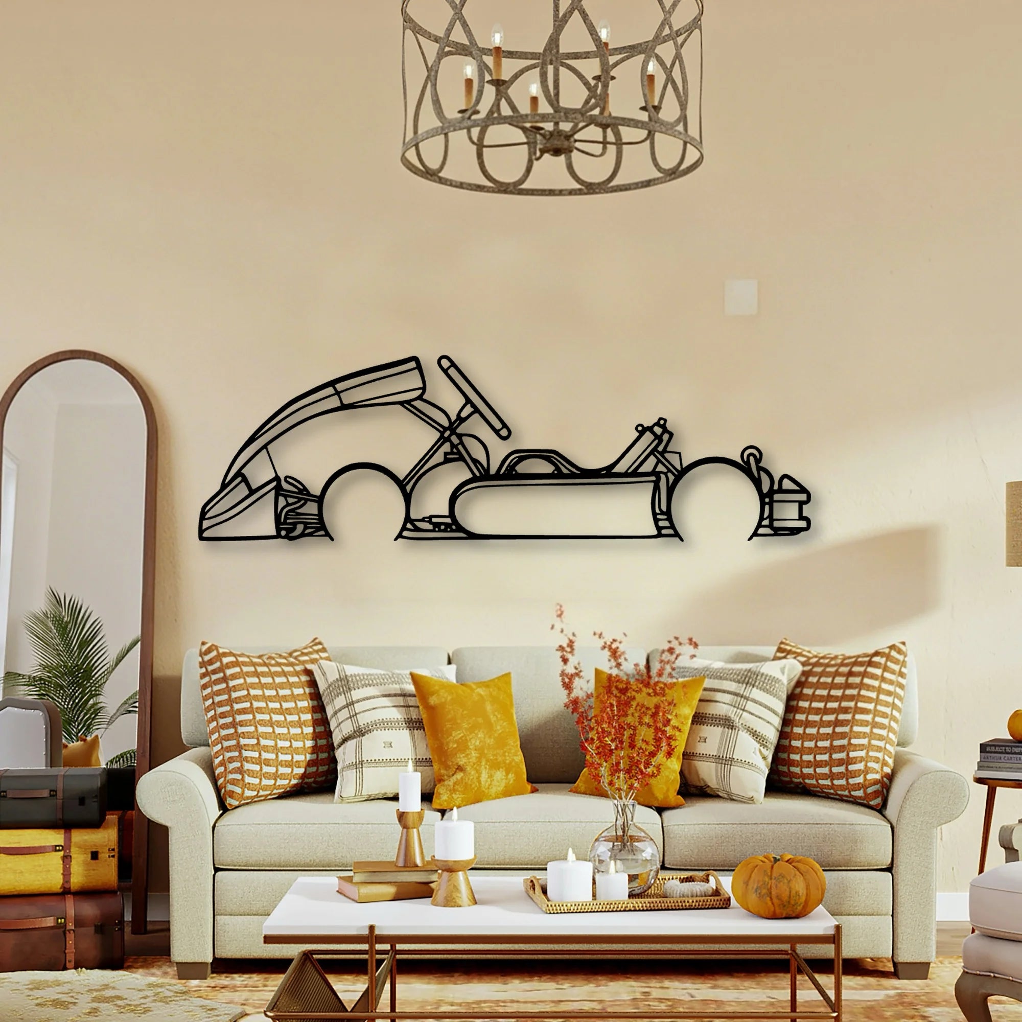 Junior Kart Classic Silhouette Metal Wall Art - Tinvibe