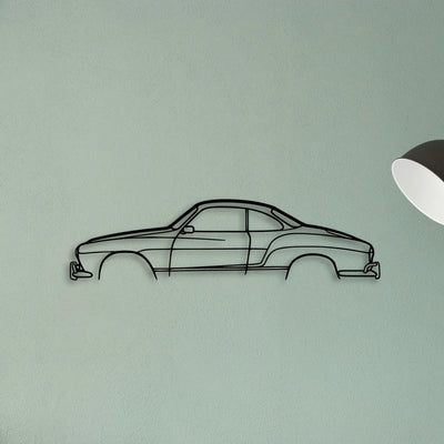 Karmann Ghia Coupe 1968 Classic Silhouette Metal Wall Art - Tinvibe