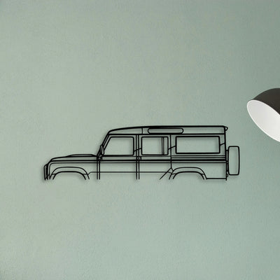 Land Defender 110 Classic Silhouette Metal Wall Art - Tinvibe