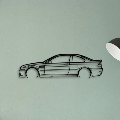 M3 E46 CSL 2 Classic Silhouette Metal Wall Art - Tinvibe