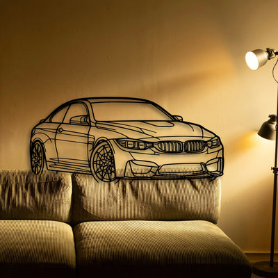 M4 F82 Angle 2 Classic Silhouette Metal Wall Art - Tinvibe