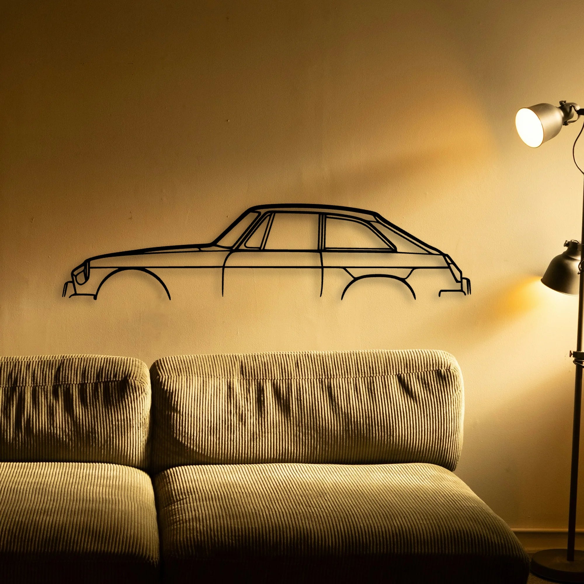 MGB GT 1969 Classic Silhouette Metal Wall Art - Tinvibe