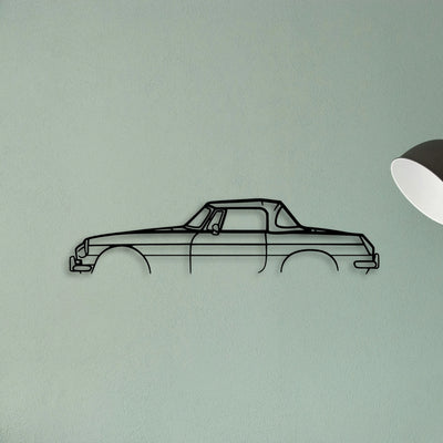 MGB Roadster 1966 Classic Silhouette Metal Wall Art - Tinvibe