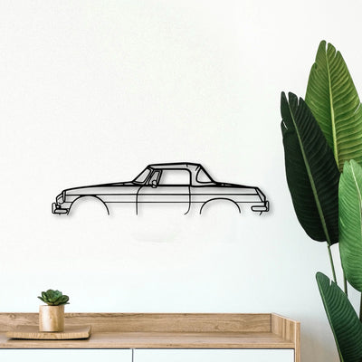 MGB Roadster 1966 Classic Silhouette Metal Wall Art - Tinvibe