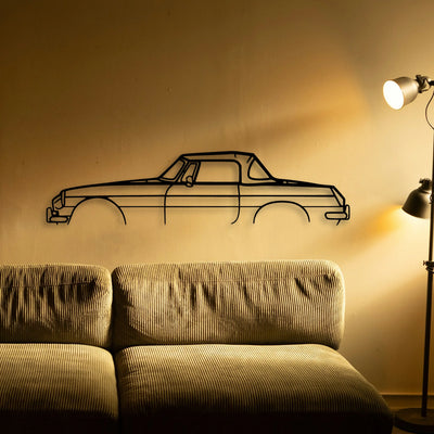 MGB Roadster 1966 Classic Silhouette Metal Wall Art - Tinvibe