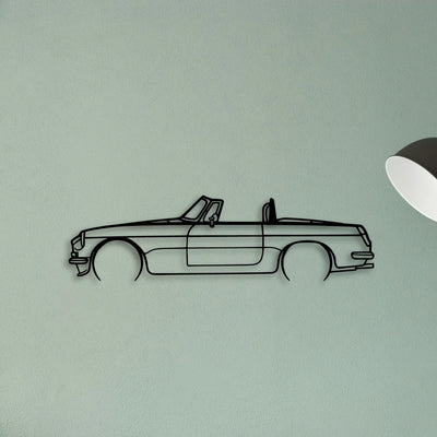 MGB Roadster 1969 Classic Silhouette Metal Wall Art - Tinvibe