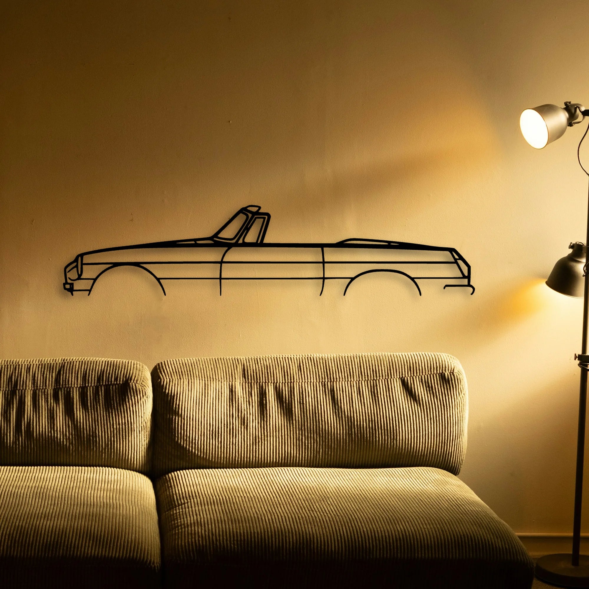 MGB Roadster 1970 Classic Silhouette Metal Wall Art - Tinvibe