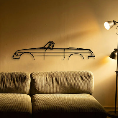 MG B 1980 Classic Silhouette Metal Wall Art - Tinvibe