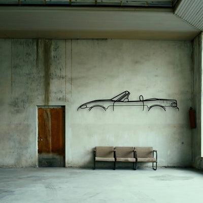 MX 5 Miata 2000 Classic Silhouette Metal Wall Art - Tinvibe
