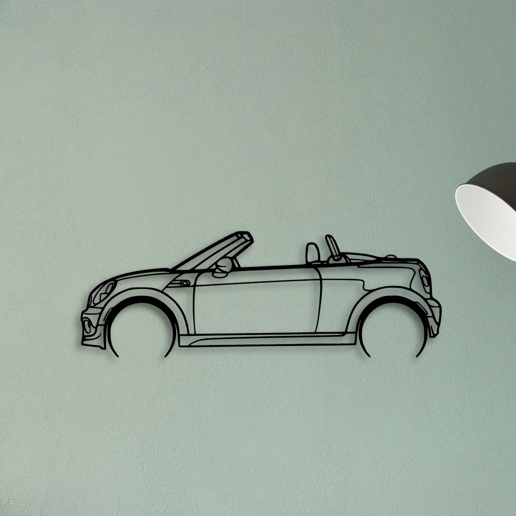 Mini Roadster 2012 Classic Silhouette Metal Wall Art - Tinvibe