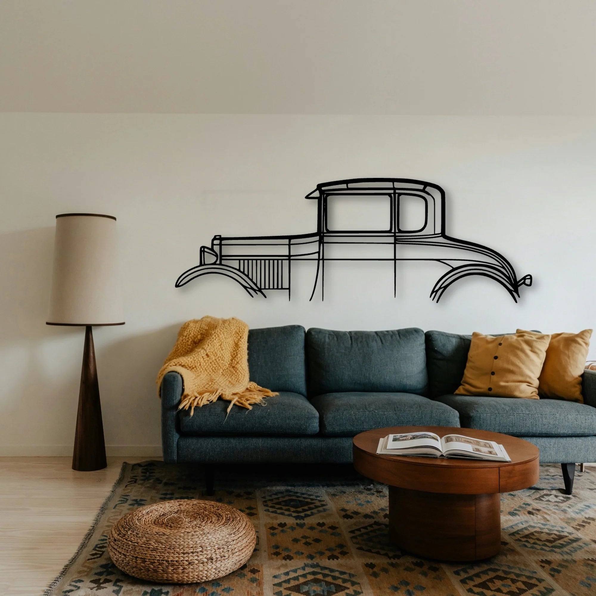 Model A Special Coupe 1928 Classic Silhouette Metal Wall Art - Tinvibe