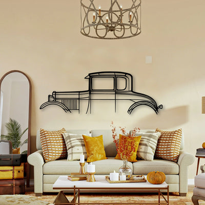 Model A Special Coupe 1928 Classic Silhouette Metal Wall Art - Tinvibe
