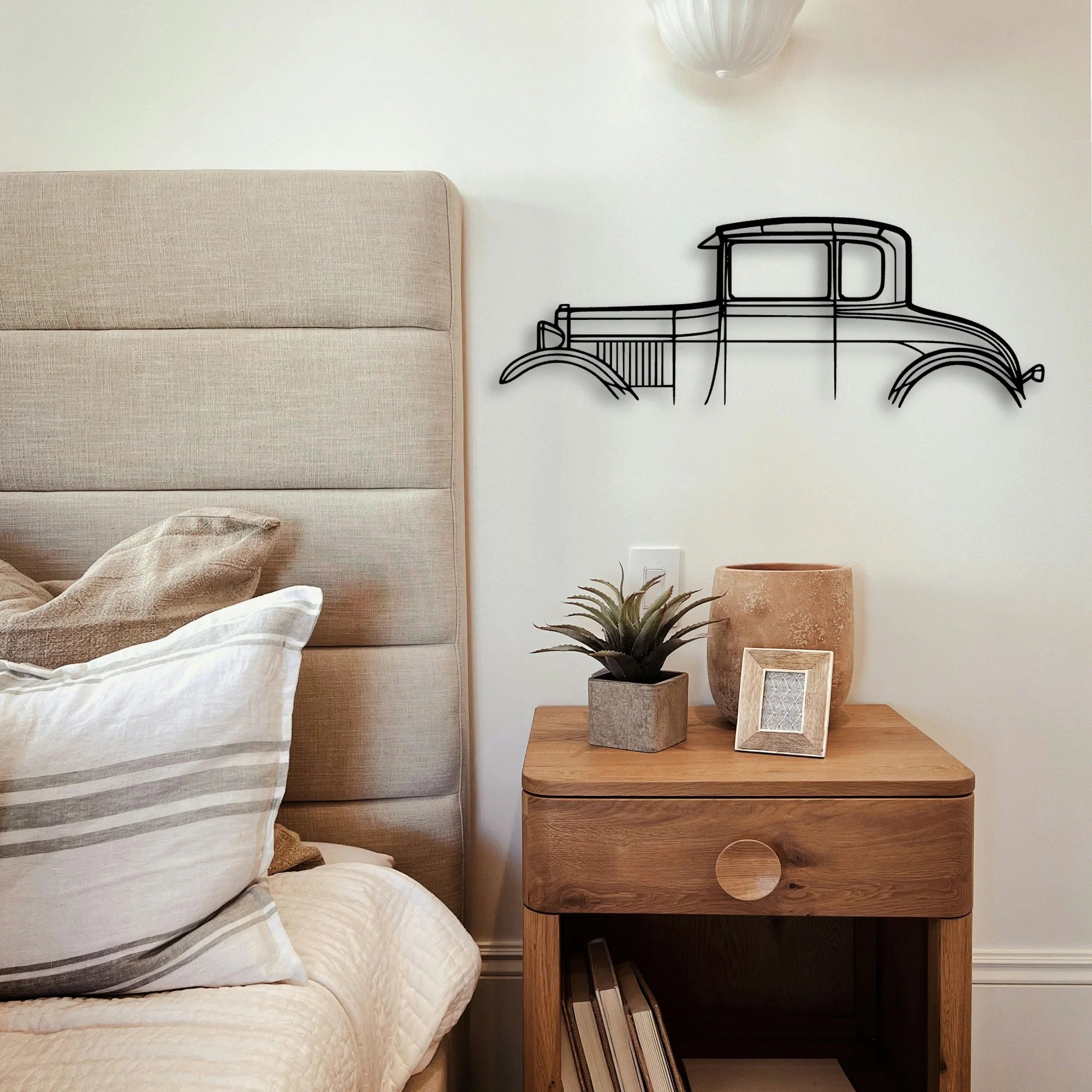 Model A Special Coupe 1928 Classic Silhouette Metal Wall Art - Tinvibe
