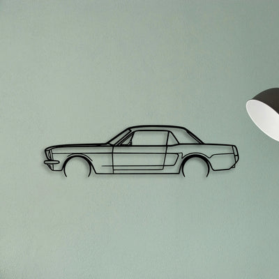 Mustang Coupe 1964 Classic Silhouette Metal Wall Art - Tinvibe
