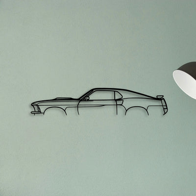 Mustang Fastback 1969 Classic Silhouette Metal Wall Art - Tinvibe