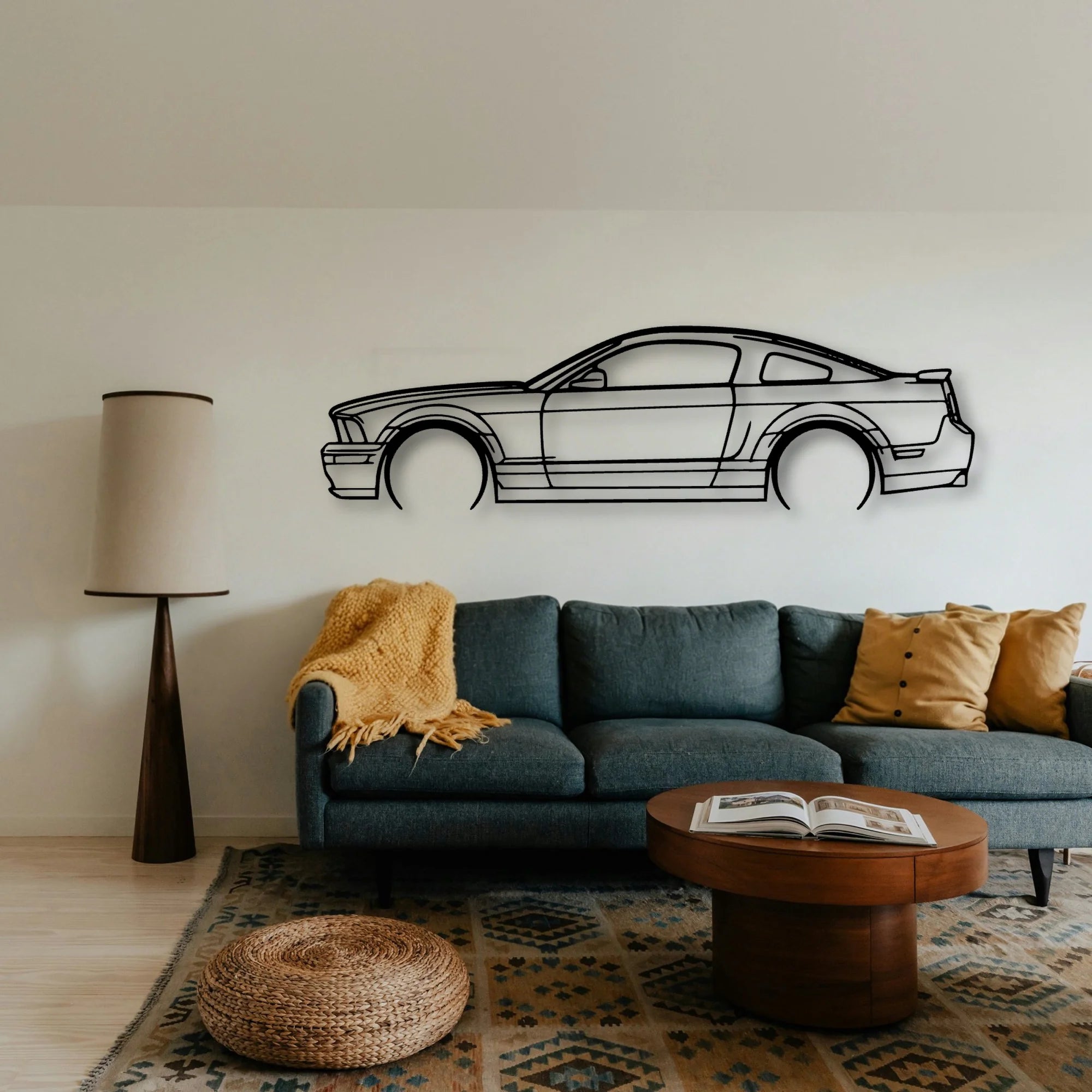 Mustang GT 2005 Classic Silhouette Metal Wall Art - Tinvibe