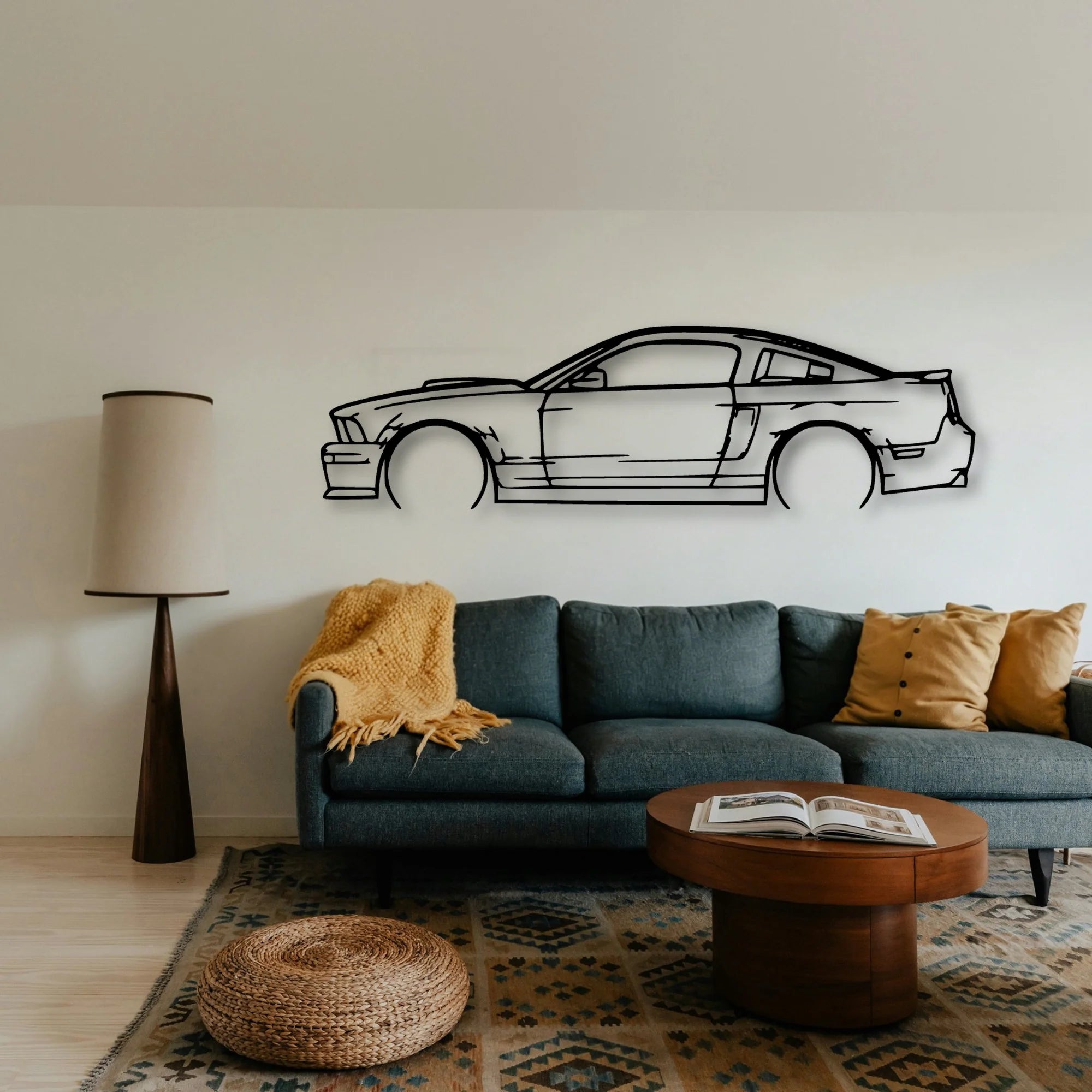Mustang GT 2007 California Classic Silhouette Metal Wall Art - Tinvibe
