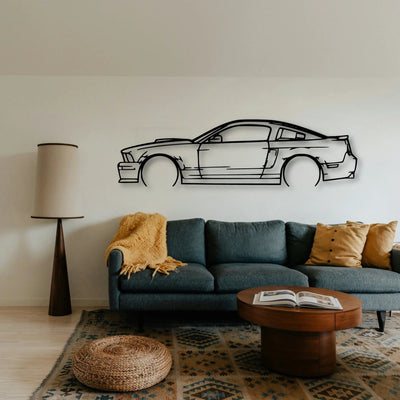 Mustang GT 2007 California Classic Silhouette Metal Wall Art - Tinvibe