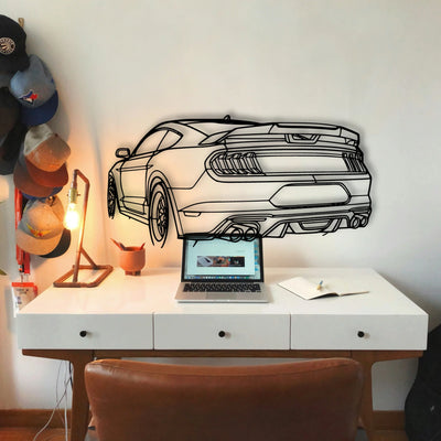 Mustang GT 2020 Angle Classic Silhouette Metal Wall Art - Tinvibe