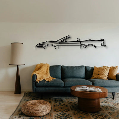 Mustang GT Convertible 2002 Classic Silhouette Metal Wall Art - Tinvibe