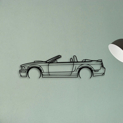 Mustang GT Convertible 2008 Classic Silhouette Metal Wall Art - Tinvibe