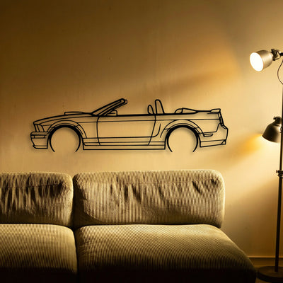 Mustang GT Convertible 2008 Classic Silhouette Metal Wall Art - Tinvibe
