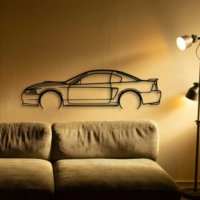 Mustang Mach 1 2003 Classic Silhouette Metal Wall Art - Tinvibe