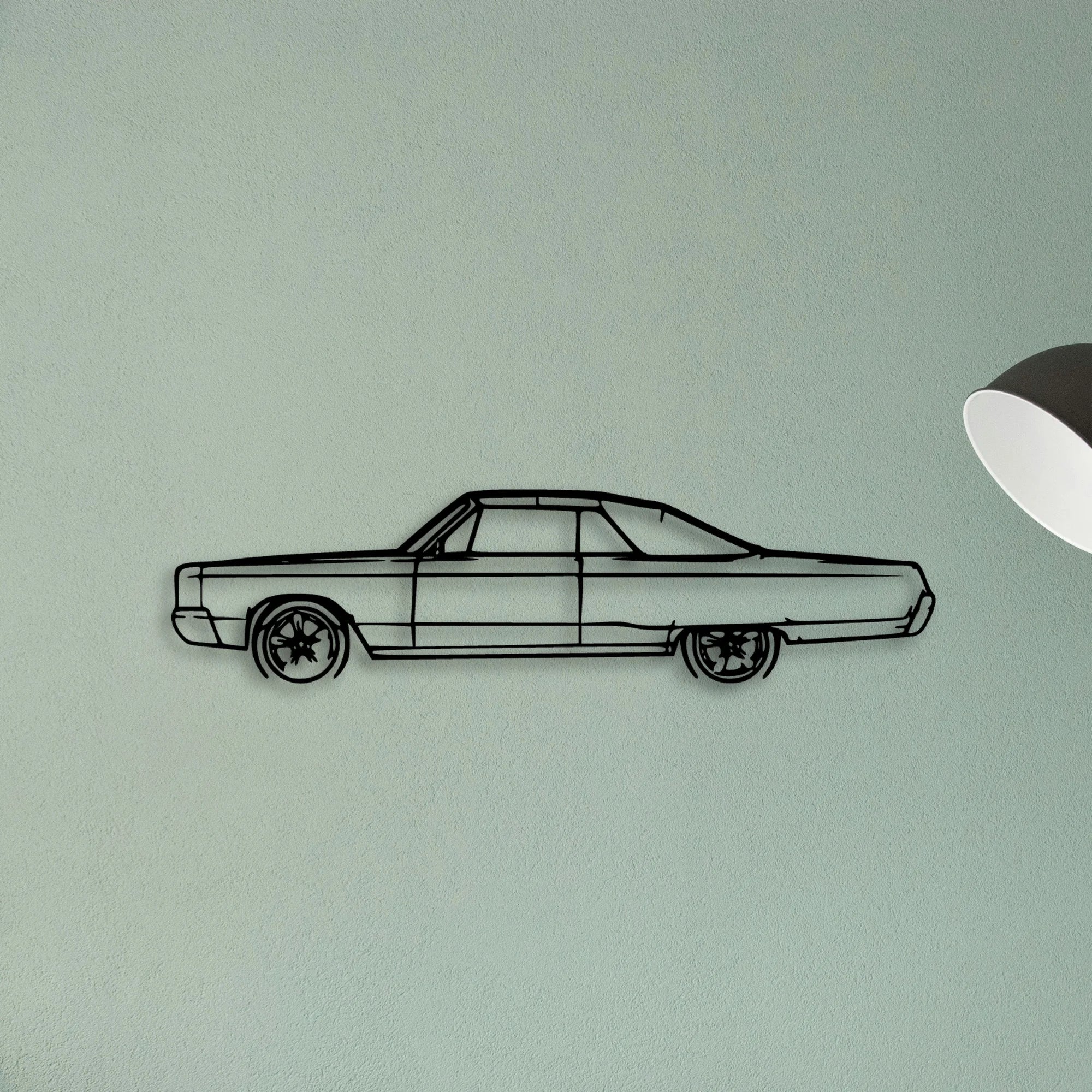 Newport Convertible 1967 Classic Silhouette Metal Wall Art - Tinvibe