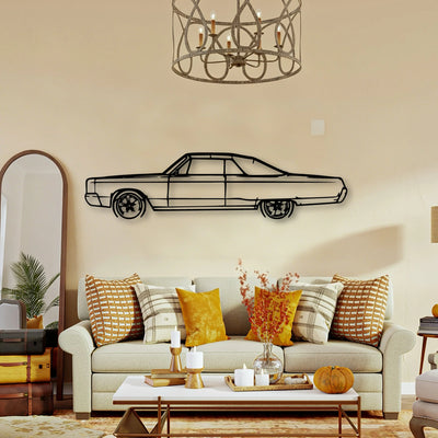 Newport Convertible 1967 Classic Silhouette Metal Wall Art - Tinvibe