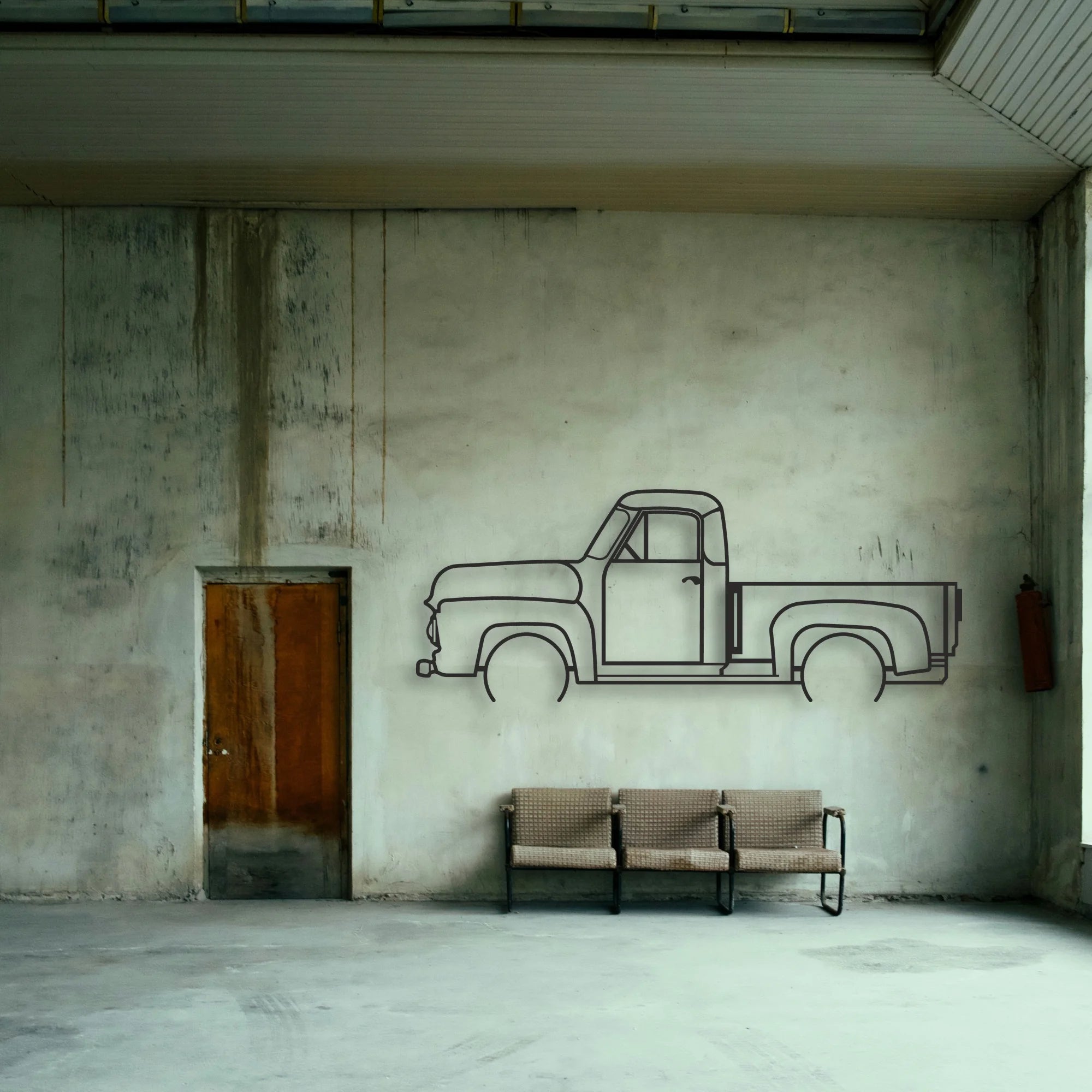 OLD TRUCK Classic Silhouette Metal Wall Art - Tinvibe