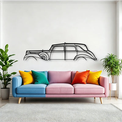 Packard Twelve 1938 Classic Silhouette Metal Wall Art - Tinvibe